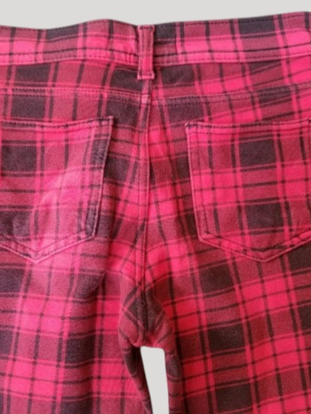 IMPERIAL STAR Red and Black Plaid Jeans Leggings Girls Size 12 - Picture 4 of 5